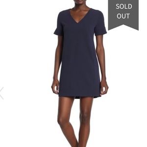 Theory V-Neck Banded Shift Dress